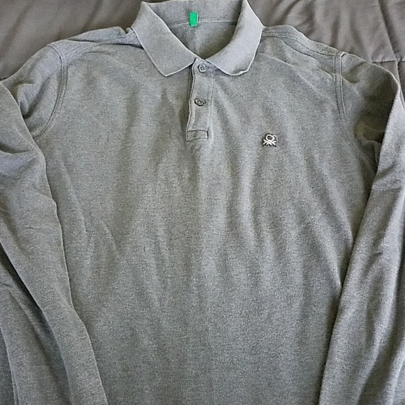 Benetton- gray cotton shirt - Picture 2 of 2